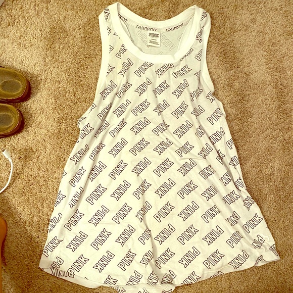 PINK Victoria's Secret Tops - White Victoria’s Secret PINK print tank top